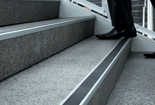 Polished concrete stairs